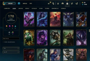 Conta Unranked com TODOS os champs e 178 Skins - League of Legends LOL