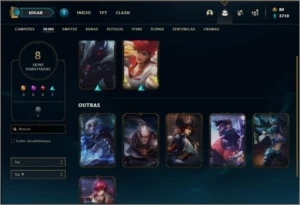 Conta ouro 3 com 8 skins e 36 champs ( MAIN ADC ) - League of Legends LOL