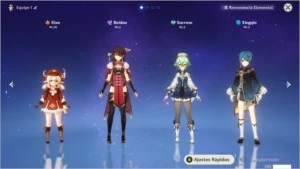 Klee, Beidou, Sucrose e 2x Xingqiu - Genshin Impact