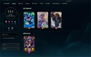 Conta LoL, 147 campeões, 151 skins, conta criada na season 3 - League of Legends