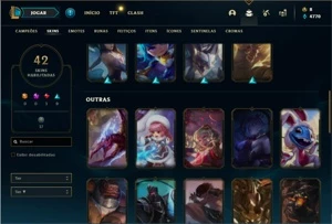 Conta prata 3 com 89 Champs e 42 Skins - League of Legends LOL