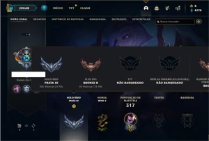 Conta prata 3 com 89 Champs e 42 Skins - League of Legends LOL