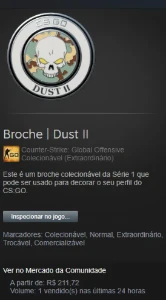 Broche Dust 2 Raro Csgo - Counter Strike