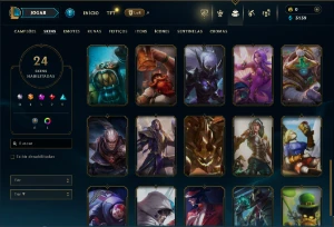 Unranked com 75 Champs e 24 Skins ( MID / JG / TOP ) - League of Legends LOL