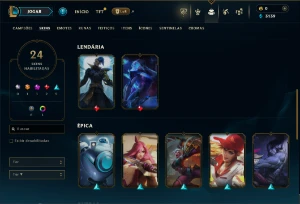 Unranked com 75 Champs e 24 Skins ( MID / JG / TOP ) - League of Legends LOL