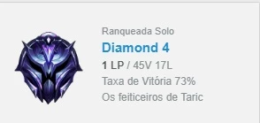 Conta diamante 4 com mmr mestre + / 73% winrate com espólios - League of Legends LOL
