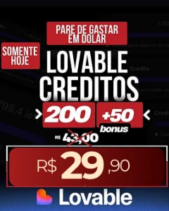 Conta Lovable com 500 créditos! - Assinaturas e Premium