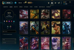 Unranked com 140 Champs e 77 Skins ( ADC / MID / JG ) - League of Legends LOL