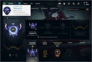 Conta diamante 4 com 7 skins e 38 champs - League of Legends LOL