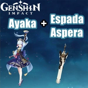 Conta Genshin Impact AR 5 com Ayaka e Espada Aspera