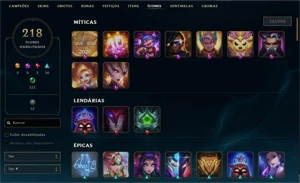 Conta LoL Gold 1 com vários champs e skins prestígios - League of Legends