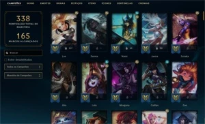 Conta LoL Gold 1 com vários champs e skins prestígios - League of Legends