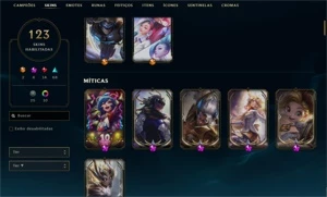 Conta LoL Gold 1 com vários champs e skins prestígios - League of Legends