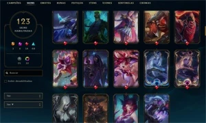 Conta LoL Gold 1 com vários champs e skins prestígios - League of Legends