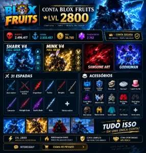 🔥 Conta Blox Fruits — Lvl 2800 🔥 - Roblox
