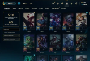 Conta Unranked com TODOS os champs e 235 Skins + 50k de EA - League of Legends LOL