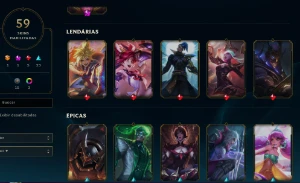 CONTA LOL - LVL 293 - 128 Champions - 59 Skins - FULL ACESSO - League of Legends