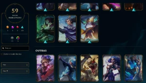 CONTA LOL - LVL 293 - 128 Champions - 59 Skins - FULL ACESSO - League of Legends