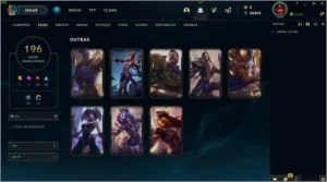 Conta Unraked (ex platina) - Todos os Champs - 196 skins - League of Legends LOL