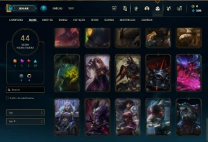 Platina 3 com 90 Champs e 44 Skins + 20 Espolios ( MAIN JG ) - League of Legends LOL