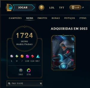 Conta League of Legends TODAS as skins - Pax Sivir LOL