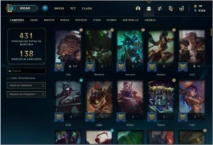 Conta ouro 4 com 119 skins e TODOS os champs - League of Legends LOL