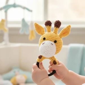 Chocalho Girafa Grande em Amigurumi - Artesanato e Personalizados