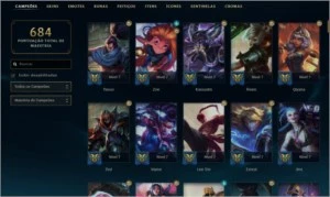 Conta do lol com emote de challenger,235 skin e diamante 2 - League of Legends