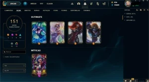 Conta LoL Mestre Season 11 e 12 SoloQ 151 skins - League of Legends