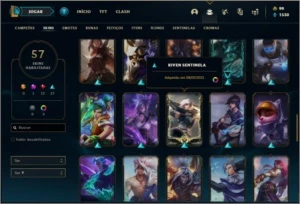 Conta ouro 4 com 61 champs e 57 skins +71 Pontos de Prestigi - League of Legends LOL