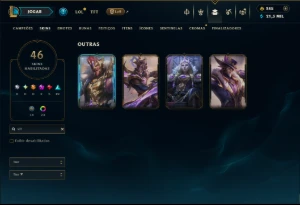 Platina 2 com 130 Champs e 46 Skins +2 Prestigios +1 Rara - League of Legends LOL