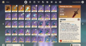 Ar50 - Diluc e Ayaka Skins + Shenhe c2 + assinaturas - Genshin Impact