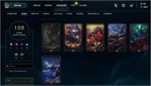 CONTA DIAMANTE 128 SKINS QUASE TODOS CAMPEÕES - League of Legends LOL