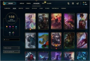 CONTA DIAMANTE 128 SKINS QUASE TODOS CAMPEÕES - League of Legends LOL