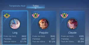 main adc e selva 65%wr+ todos heróis+560 - Mobile Legends