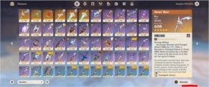 Conta AR 56 com 6K gemas 9 personagens 5* e 6 armas 5* - Genshin Impact