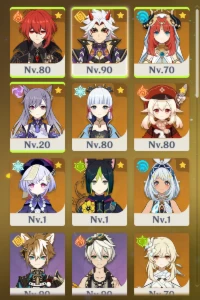 Conta com Itto+Biss, Ayaka, Nilou, Klee, Mualani e mais... - Genshin Impact