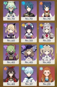 Conta com Itto+Biss, Ayaka, Nilou, Klee, Mualani e mais... - Genshin Impact