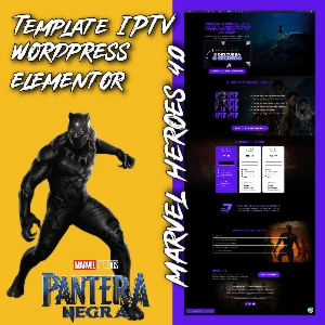 Pagina IPTV Elementor Pantera Negra Marvel Heroes 4.0 - Outros