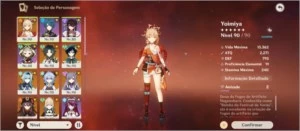 Conta Genshin impact AR 57, muitos 5* + 80 tiros