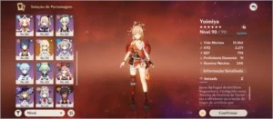 Conta Genshin impact AR 57, muitos 5* + 80 tiros