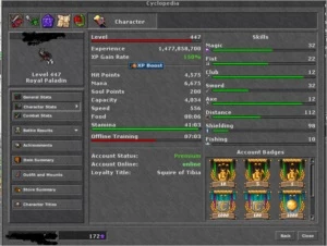 RP 447 - PVP AMARELO - ACC COM VARIOS MAKERS SKILADOS - Tibia