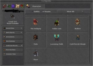 RP 447 - PVP AMARELO - ACC COM VARIOS MAKERS SKILADOS - Tibia