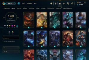 Platina 4 com 120 Champs e 140 Skins ( JG / SUP ) - League of Legends LOL