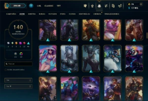 Platina 4 com 120 Champs e 140 Skins ( JG / SUP ) - League of Legends LOL
