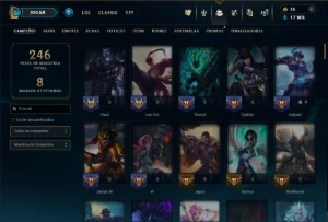 Platina 4 com 120 Champs e 140 Skins ( JG / SUP ) - League of Legends LOL