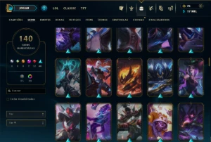 Platina 4 com 120 Champs e 140 Skins ( JG / SUP ) - League of Legends LOL