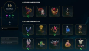 BR 791 skins, 249 emotes, 704 icons, 66 sentinels, 198 croma - League of Legends LOL