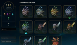 BR 791 skins, 249 emotes, 704 icons, 66 sentinels, 198 croma - League of Legends LOL