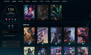 Conta League Of Legends - Level 366, 136 Skins, 146 Campeões LOL